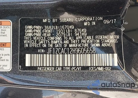 2017 Subaru Brz Limited z USA, uszkodzony, nr VIN JF1ZCAC12H9605658